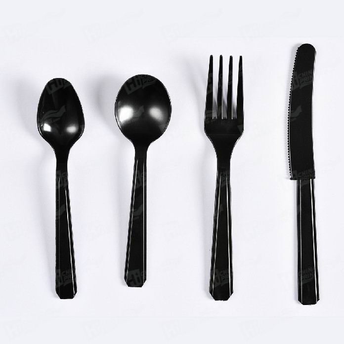 Black Plastic Spoons