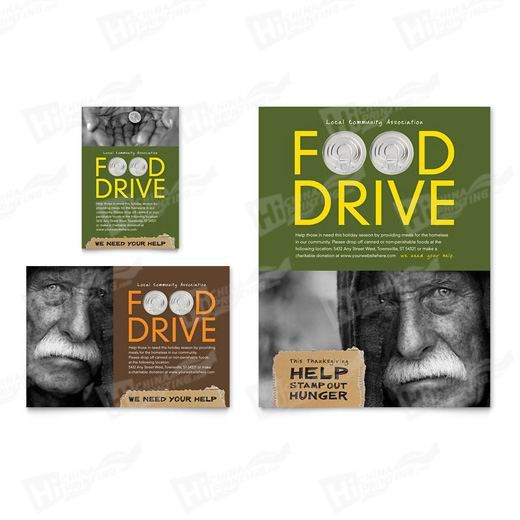 Holiday Food Drive Fundraiser Flyers Printing