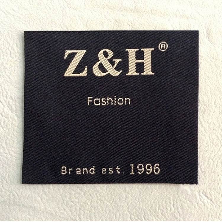 Black Damask Woven Labels