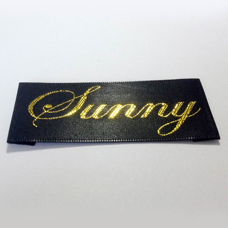 Black Satin Labels With Gold Threads