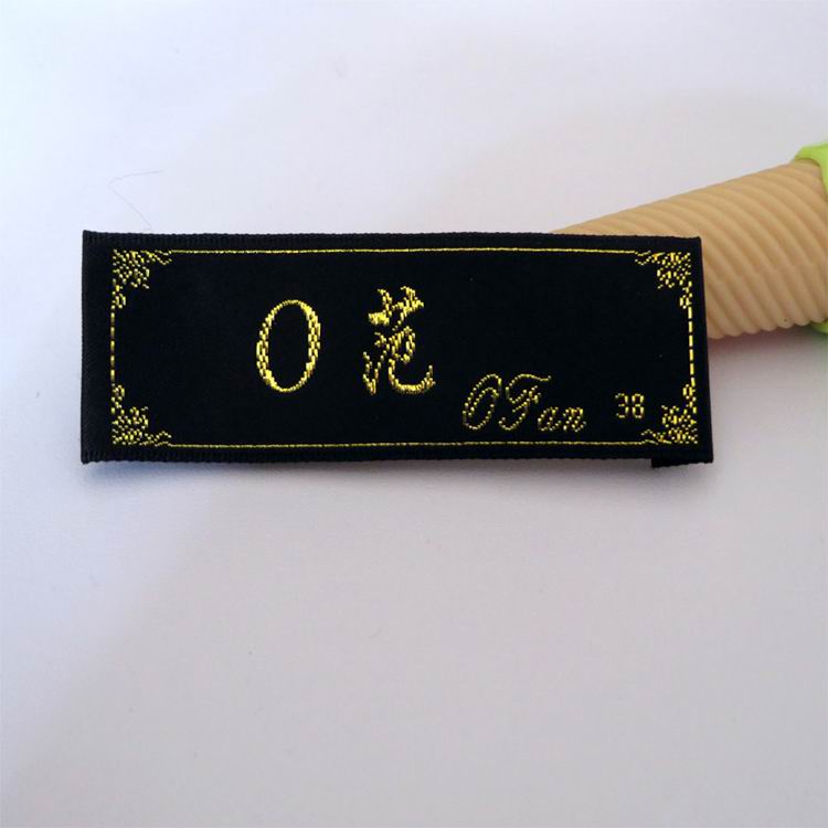 Black Satin Labels With Gold Threads