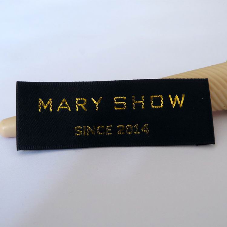 Black Satin Labels With Gold Threads