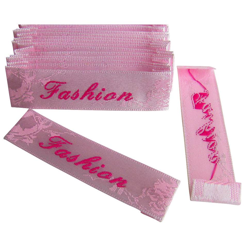 Custom Pink Satin Labels